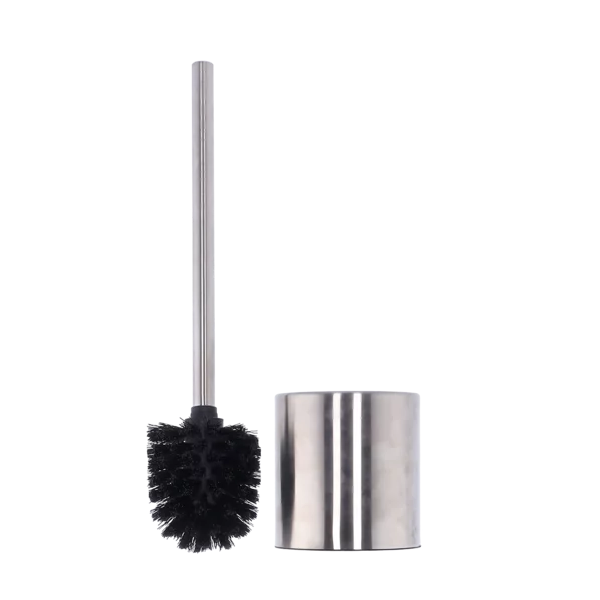 Kitro Silver Stainless steel Round Toilet Brush and Holder