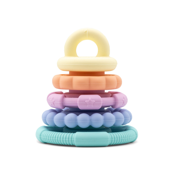 Jellystone Designs Rainbow Stacker And Teether Toy (Pastel)