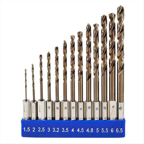 5% Cobalt Hex Metric Drill Bits Set (1.5mm-6.5mm/13Pieces)