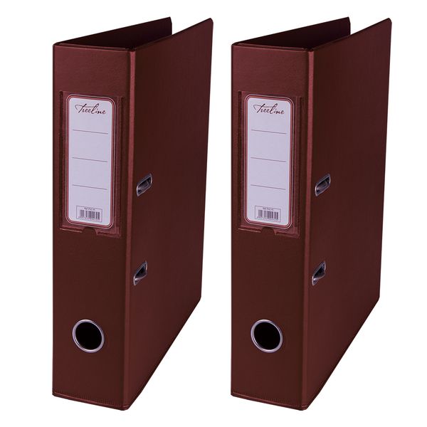 Treeline PVC 70 A4 PVC Lever Arch File - Burgundy - Pack of 2