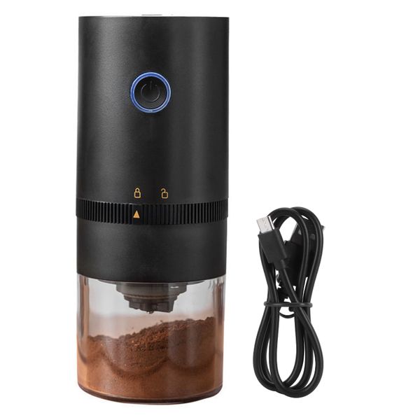 Electric Coffee Grinder USB Rechargeable Electric Coffee Bean GrinderBlack