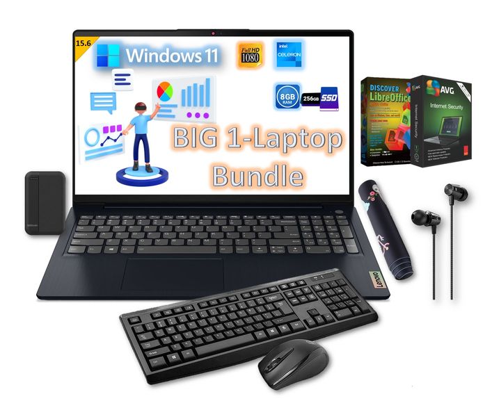 Lenovo IdeaPad 3 Celeron 8GB-256GB SSD Laptop back to university-Notebook