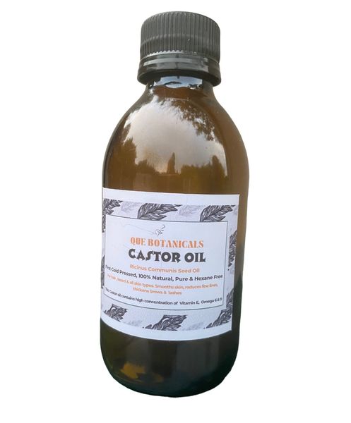QUE Botanicals - Castor Oil -First Cold Pressed -100% Pure -Hexane - Free