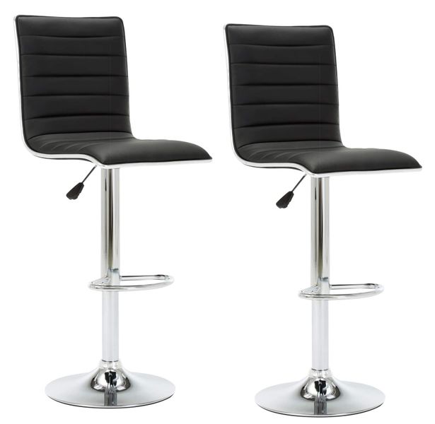 Bar / Kitchen Counter Stools with Chrome Base - Set of 2 - White Colour