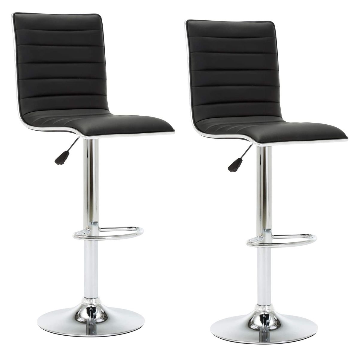 Bar kitchen counter stools with chrome base set of 2 black shop