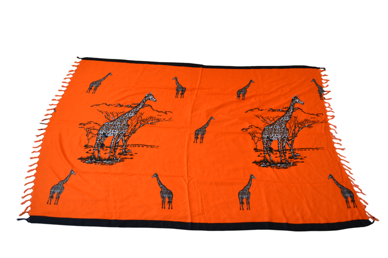 African Printed Sarong - Giraffes