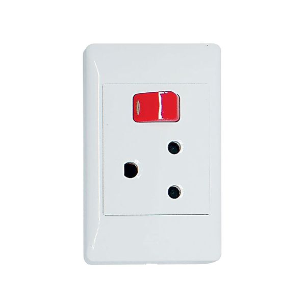 ACDC - 1x16A Dedicated White Switched Socket Outlet Steel Plate