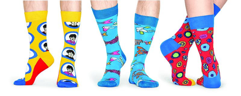 Happy Socks The Beatles 3 Pack Socks Box Set - Multi colour