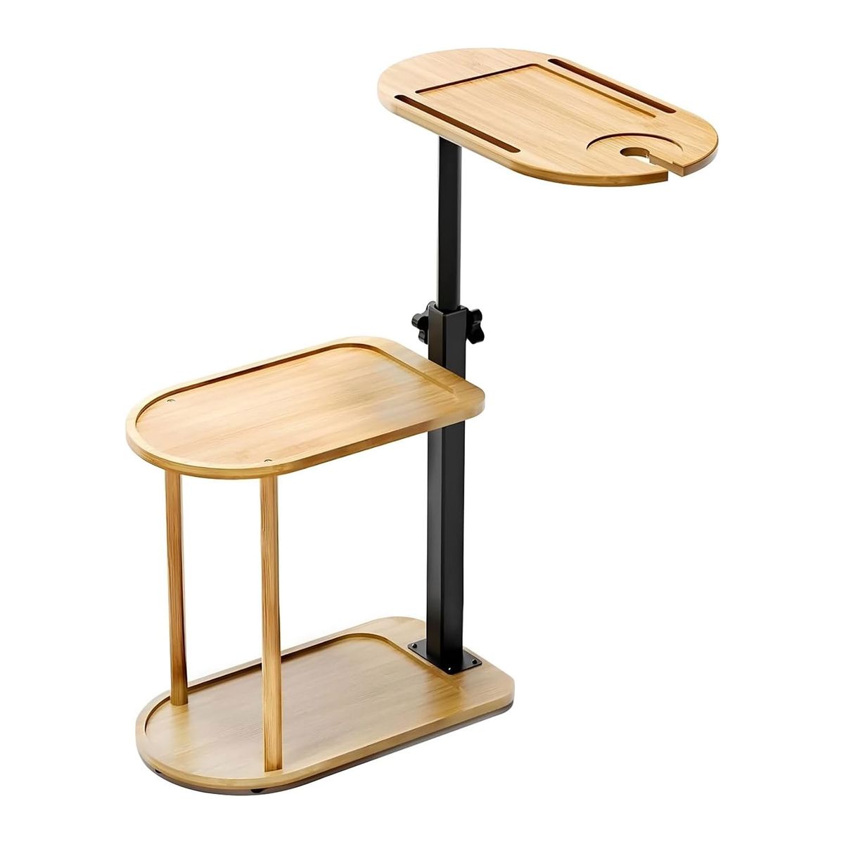 3 Layer Height-Adjustable Bamboo Bath Tub Tray Table Organizer Shelf