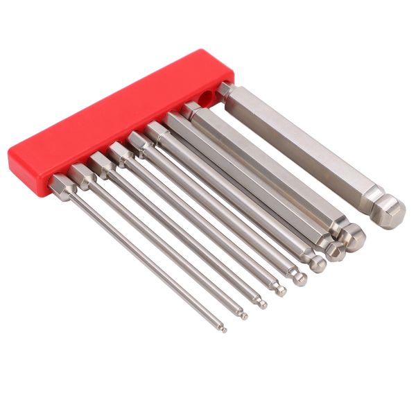 S2 Steel Hex Screwdriver Bit Set 9 Pieces 1/4 Inch 100mm