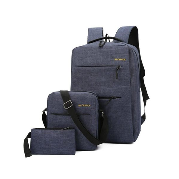 3 Set Laptop Bag- Blue
