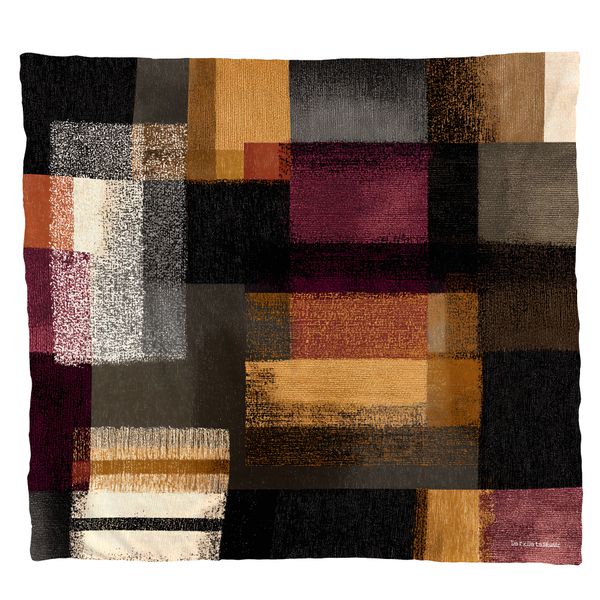 Rust &amp; Burgundy Stripes Light Weight Fleece Blanket by Wikus Schalkwyk