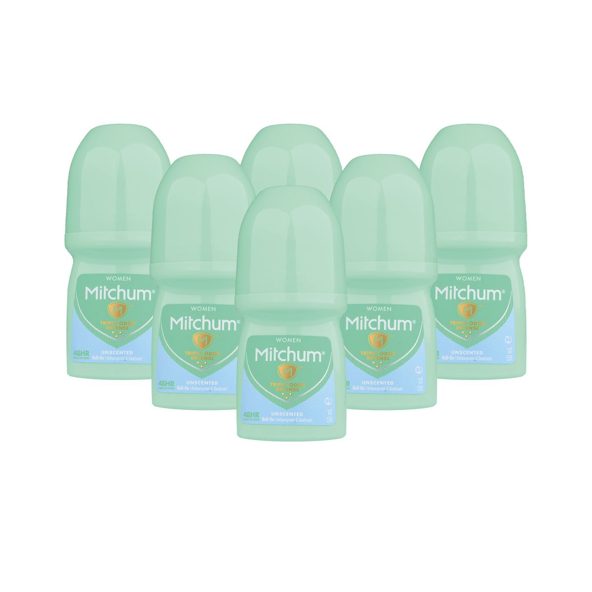 Mitchum Women Antiperspirant Roll-on Unscented 50ml X 6 Pack 