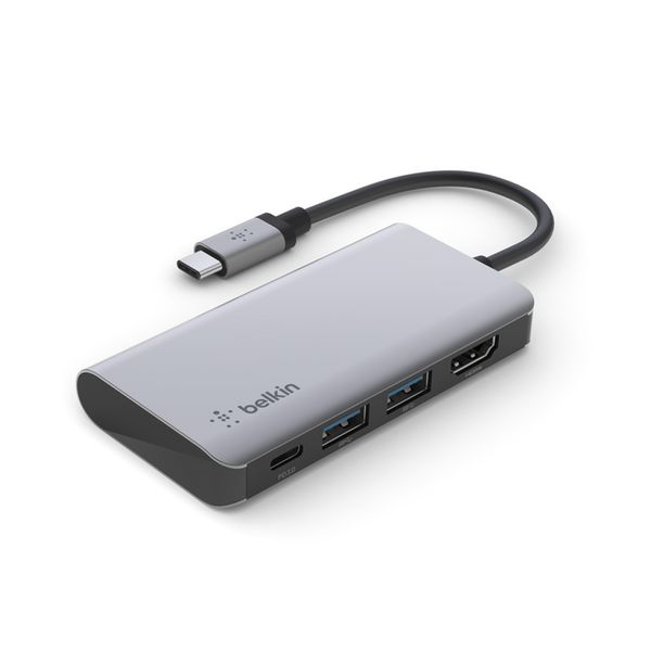 Belkin 4-in-1 USB-C Multiport Adapter - Silver