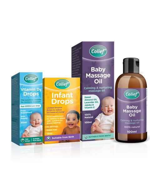 Colief Combo Vitamin D3 Drops + Infant Drops + Baby Massage Oil