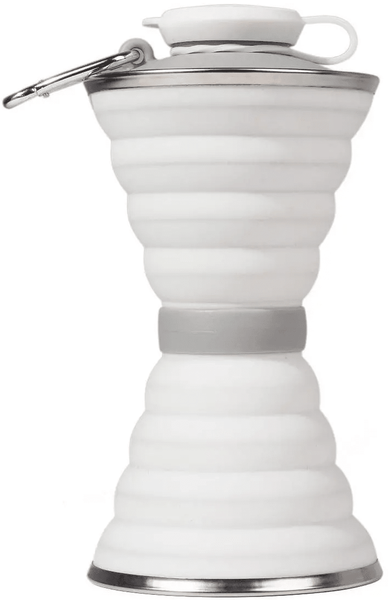 500ml Folding Travel Water Bottle &amp; Flask - White