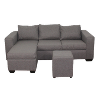 Andre 3 Seater Sofa - L Shape - Grey