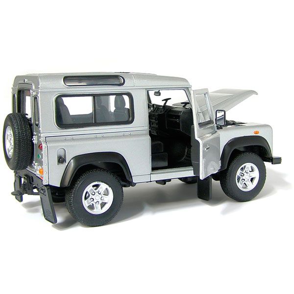 Welly Landrover Defender Modell 1:24 - Silber Metall Modellauto