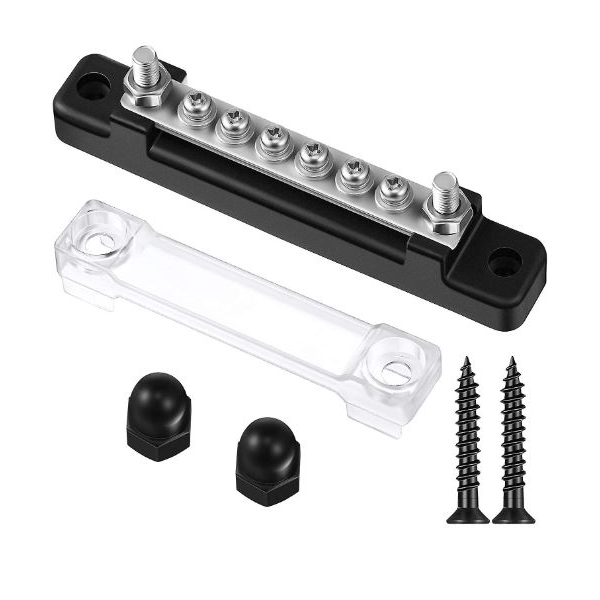 Black + Red 6 Terminal Singlerow Bus Bar 150A Busbar Blocks Shop