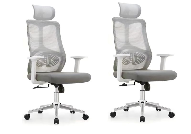 High-Back Mesh Office Chair -Grey- Pack of 2