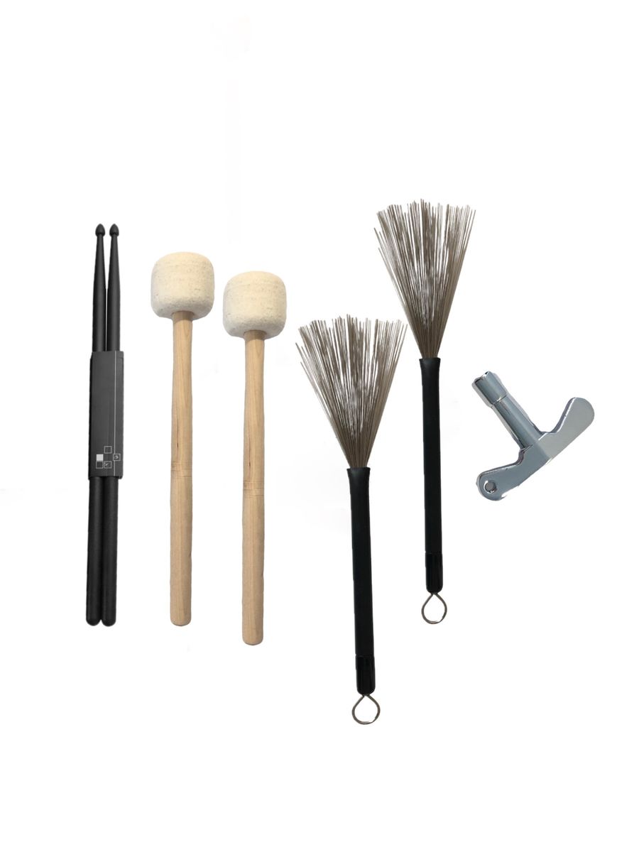 Drum Stick Set Value Pack Nylon Brushes And Mallets