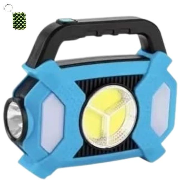Portable Solar LED Camping Flashlight With COB Sidelight And A Keyholder