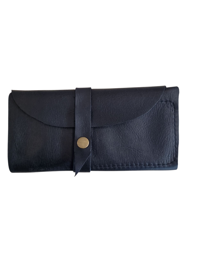 Watch Storage Roll Up Pouch - Genuine Leather with Secure Clip Close Strap