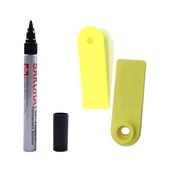 Goat and Sheep Ear tag 53mmX18mm with Permanent Ear Marking Pen