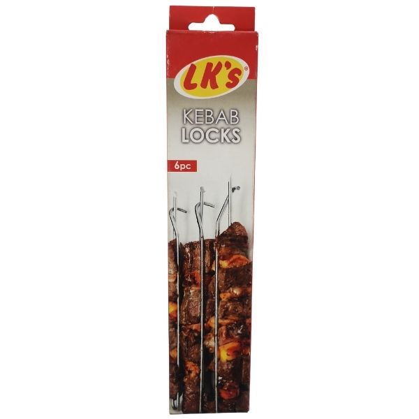 LK's - Kebab Locks/Sosatie Braai Stokkies (Chrome) - 6 Piece