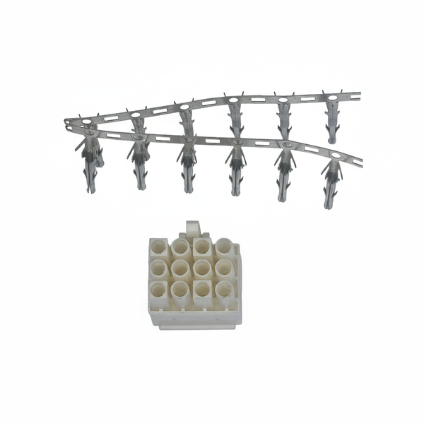 XY138-12F: 4.5mm, 12-Way Square Female Connector w/ Release-Lock, 6A