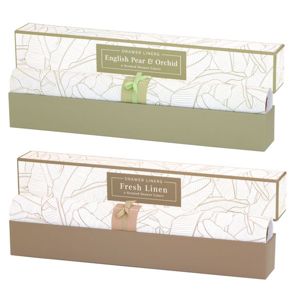 Scented Drawer Liners - English Pear and Orchid Pack and Fresh Linen
