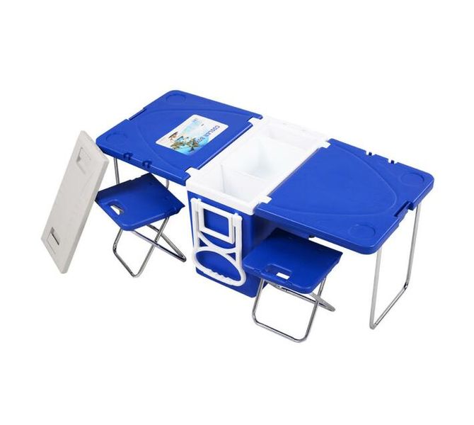 28L Cooler Box &amp; Folding Table Chair Set - Blue
