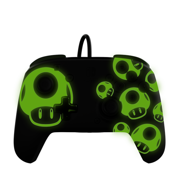PDP Rematch Wired Ctrl- 1Up Glow In The Dark - Switch