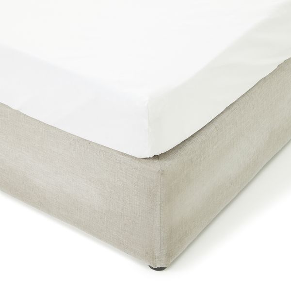 George &amp; Mason 200TC P/C Percale Fitted Sheet Extra Depth - White