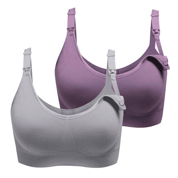Value Pack Of 2 Bras - Grey &amp; Purple image