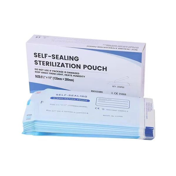 Self-Sealing Sterilization Pouches - 200pcs (70mm x 260mm)