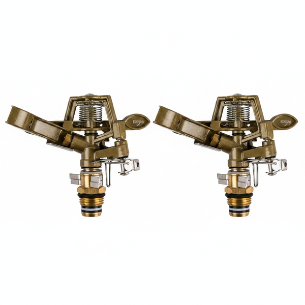 Brass Adjustable Garden Sprinkler 15mm for Efficient Irrigation - 2 Pack