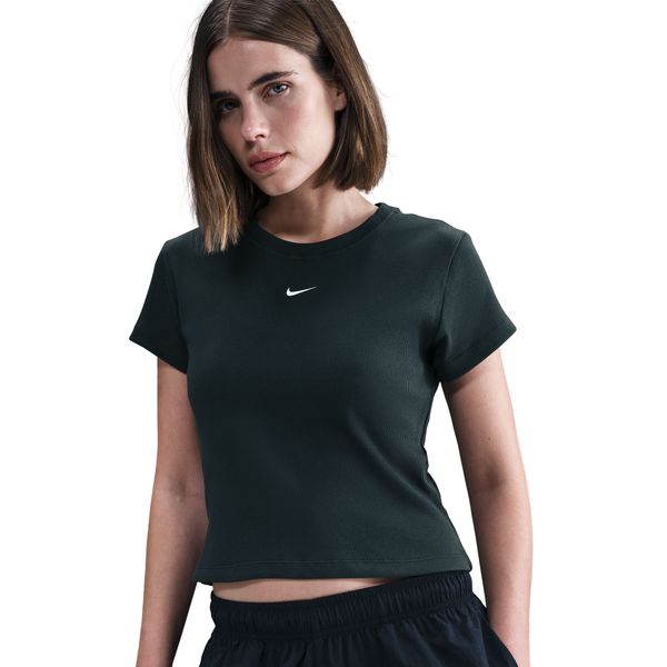 Nike Women's Sportswear Tight Ribbed Short-Sleeve T-Shirt - Seaweed/Sail