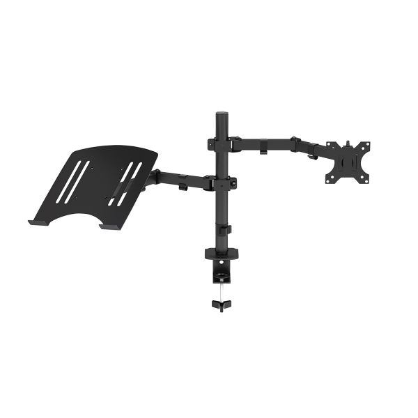 Laptop Monitor Mount Monitor Arm with Vented Tray Single Monitor Desk Mount