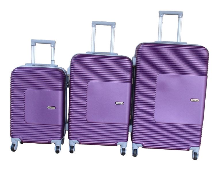 TOUGH 3-Piece Purple ABS Trolley Case Set with Spinner Wheels and Lock