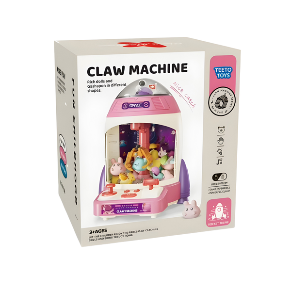 TEETO TOYS - Mini Claw Machine Arcade Game with Lights and Music