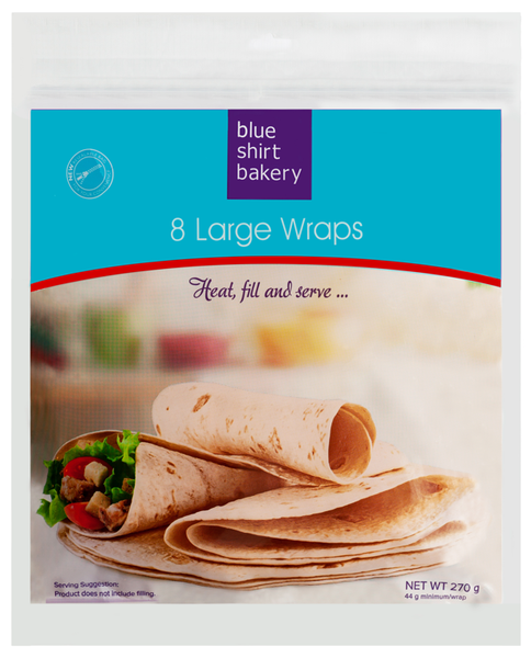 Blue Shirt Bakery Wrap Large 8's (16 packs in a box)