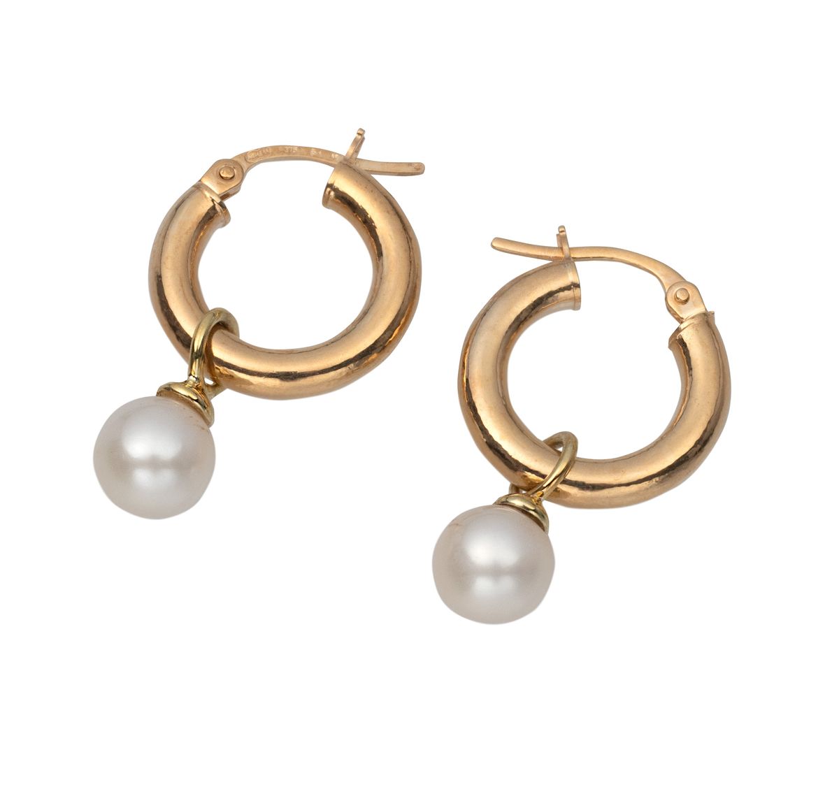 9CT Gold Hoop Earrings with 7mm Pearl | Buy Online in South Africa ...