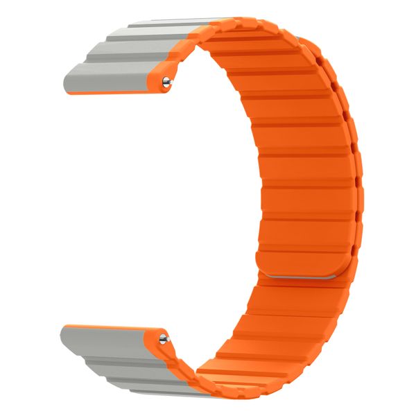 Gray/Orange Silicone Watch Band Compatible With Samsung Galaxy Watch - 20mm