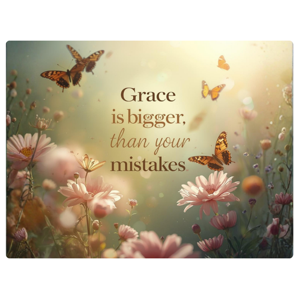Grace Is Bigger Than Mistakes Butterfly Floral Printed Mouse Pad
