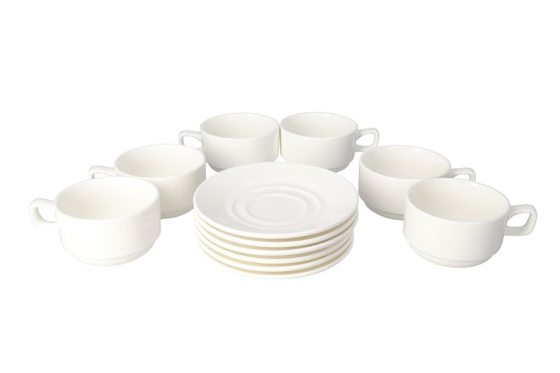 Danny home 260ml Ceramic Coffee Cup &amp; Saucer 12 Pieces Set