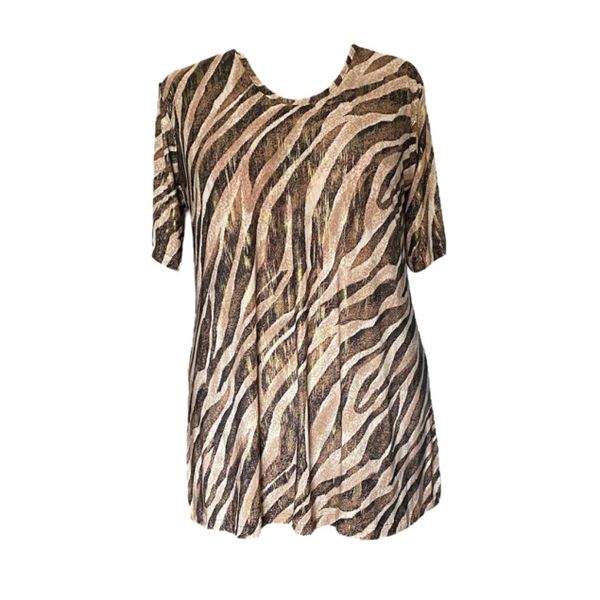 Plus Size Shimmer Animal Print Top