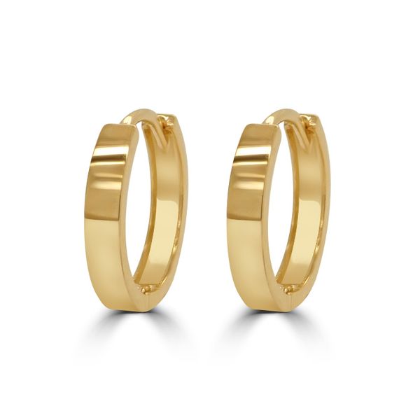 Flat Huggie Earrings Set in 9ct Solid Yellow Gold - Jack Friedman Jewellers