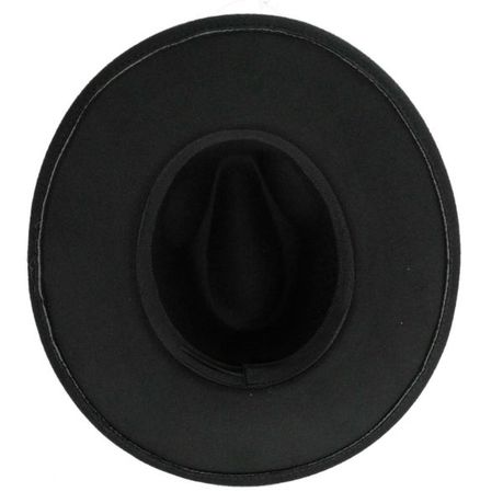 Wide Brim Fedora Vintage Black Hat-58cm - Daily Sale Shop