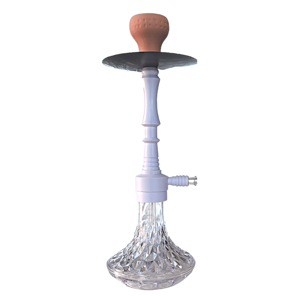Modern Acrylic Hookah Shisha Hubbly Bubbly 1 Pipe - White